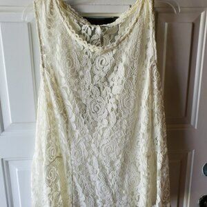 Women's Lauren Conrad White Lace Tank Top - Size 2X - Used